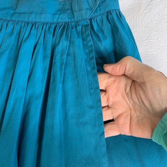 Vintage Saint Laurent Rive Gauche Blue Cotton Skirt IT40 - Picture 3 of 6